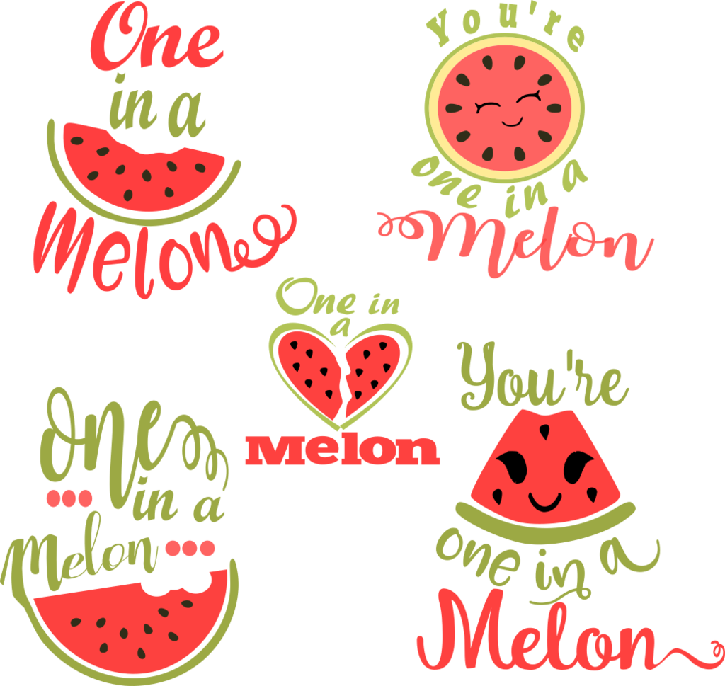 One In A Melon Svg Watermelon - One In A Melon Svg (1024x969), Png Download