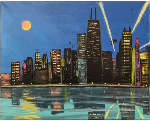 "city Skyline" Byob - Skyline (500x500), Png Download