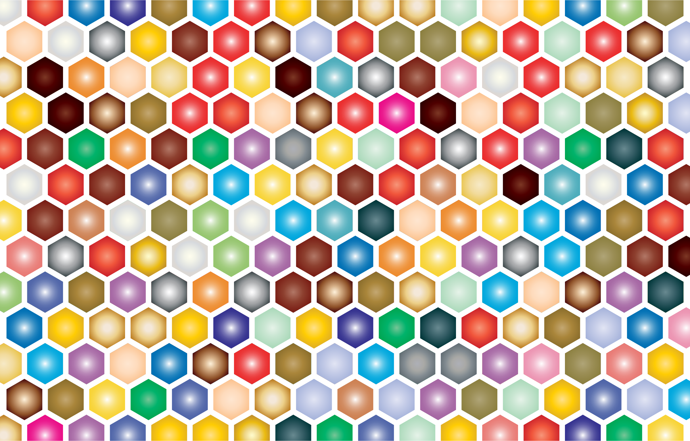 This Free Icons Png Design Of Colorful Hex Grid Pattern (2400x1536), Png Download