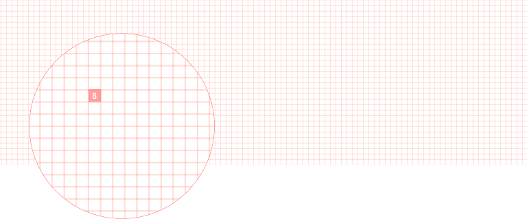 Grid 8 Pixels Detail - 8 Pixels (768x319), Png Download