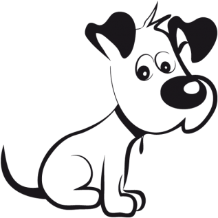Dibujo Perro Png - Cute Dog Vector Black And White (430x323), Png Download