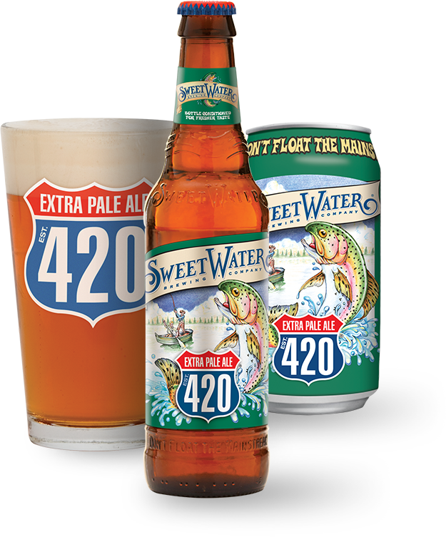 Sweetwater Brews - Sweetwater 420 Pale Ale - 12 Pack, 12 Fl Oz Cans (625x753), Png Download