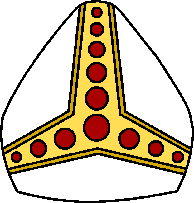 Pope Hat Png Vector Black And White Download - Pope Clipart (622x652), Png Download