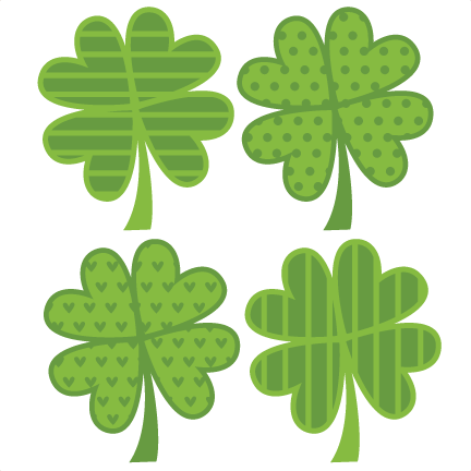 Banner Transparent Library Assorted Svg Cut Files Flower - Cute Four Leaf Clover (432x432), Png Download