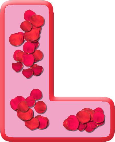 Rose Petal Letter L (403x495), Png Download