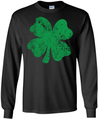 Green Four Leaf Clover Distressed T Shirt Ls Ultra - Demolition Ranch Eagle Of Freedom (400x400), Png Download