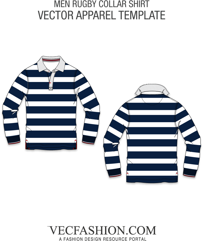 Classic Rugby Shirt Template - Rugby Shirt Vector (1000x1000), Png Download