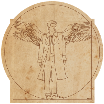 Vitruvian Man - Vitruvian Angel (349x350), Png Download