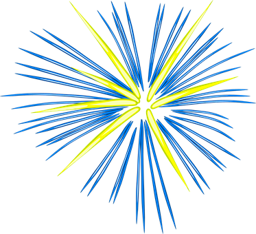 Fireworks Blue Celebration Night Party Fir - Fireworks Clip Art (373x340), Png Download