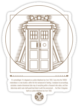 Da Vinci Vitruvian Man Parody Tardis - Vitruvian Man (375x360), Png Download