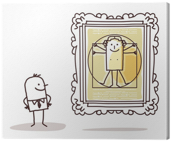 Man Watching The Vitruvian Man Canvas Print • Pixers® - What's So Great About Van Gogh? (400x400), Png Download