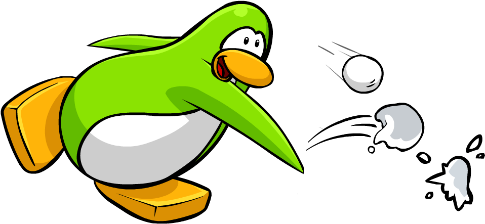 Club Penguin Wiki - Club Penguin Throwing Snowball (986x573), Png Download