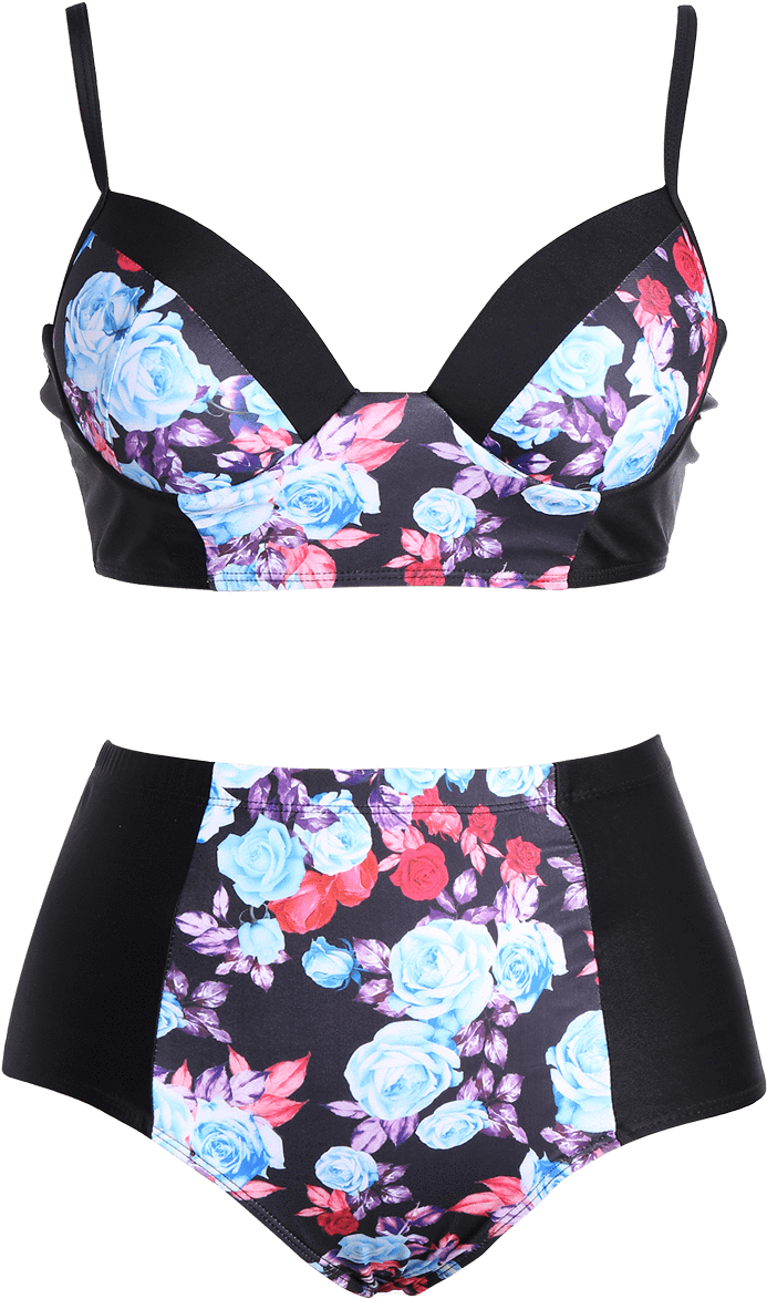 Women's Missguided Knot Front High Waist Bikini Set (900x1197), Png Download