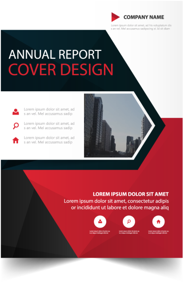 Red Triangle Annual Report Flyer Design Vector Template - Modern Web Design (640x640), Png Download
