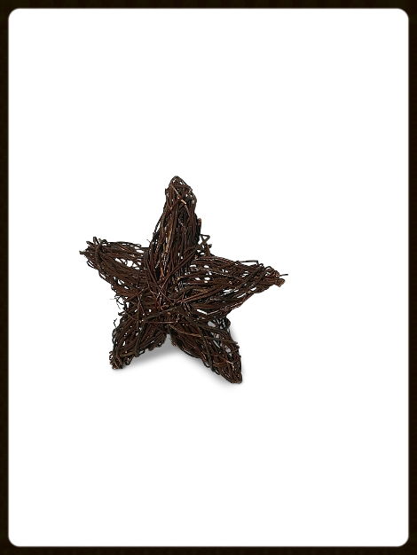 Wicker Christmas Star - Clock (470x626), Png Download