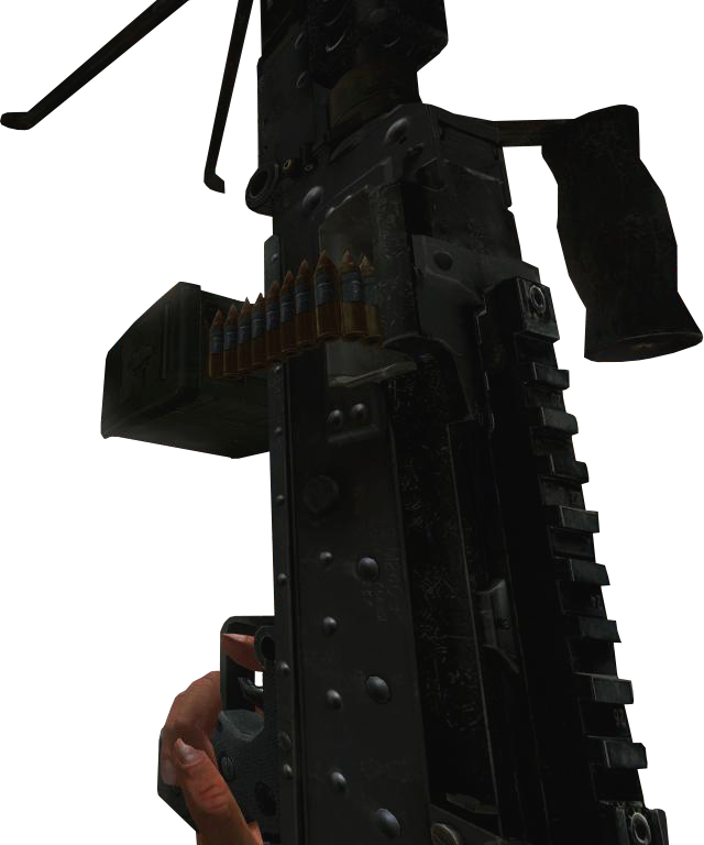 M240 Holding-up Mw2 - M240 Machine Gun (640x768), Png Download