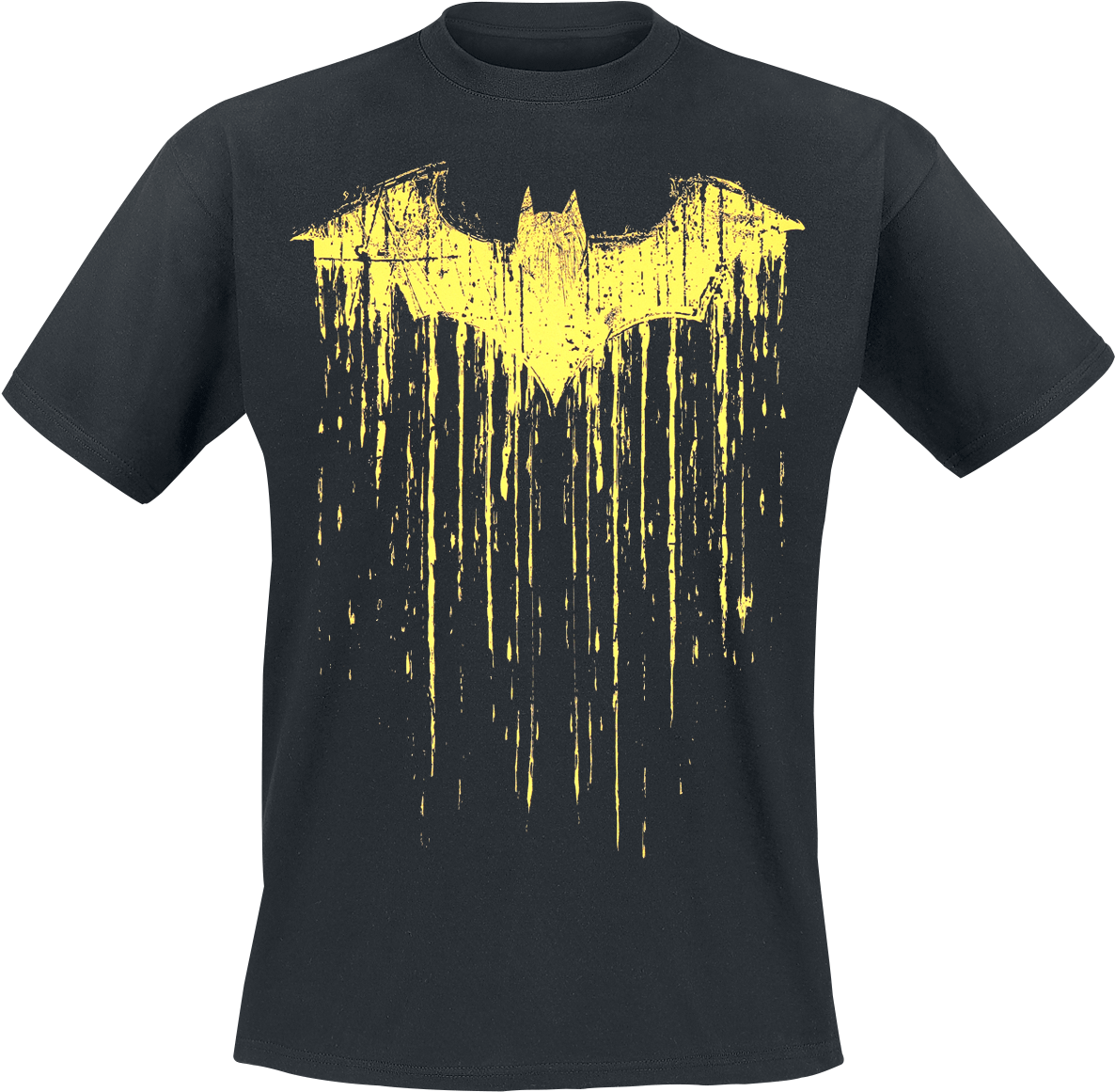 Batman - Dripping Paint - T-shirt - Black - Batman - Dc Comics Boys Batman Beanie, Size: 14/16, (1200x1189), Png Download