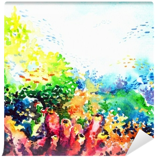 Coral Reef Watercolor (400x400), Png Download