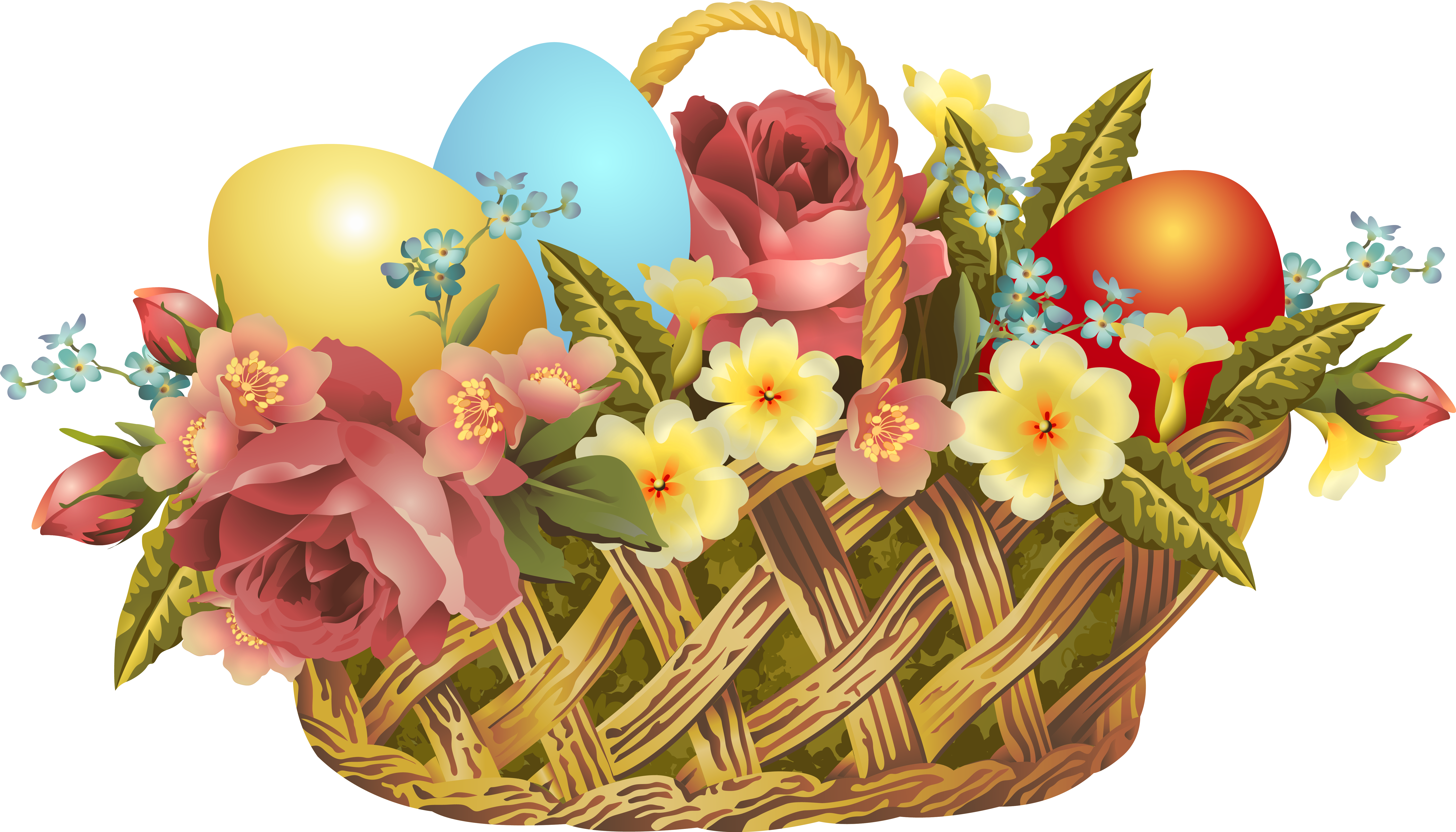 Vintage Easter Basket Transparent Png Clip Art Image - Vintage Easter Basket Egg (7243x4237), Png Download