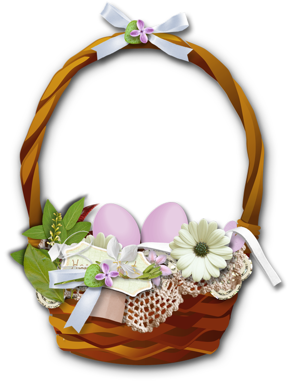 Jpg Royalty Free Easter Gallery Yopriceville High Quality - Flower Basket Clipart Png (600x792), Png Download