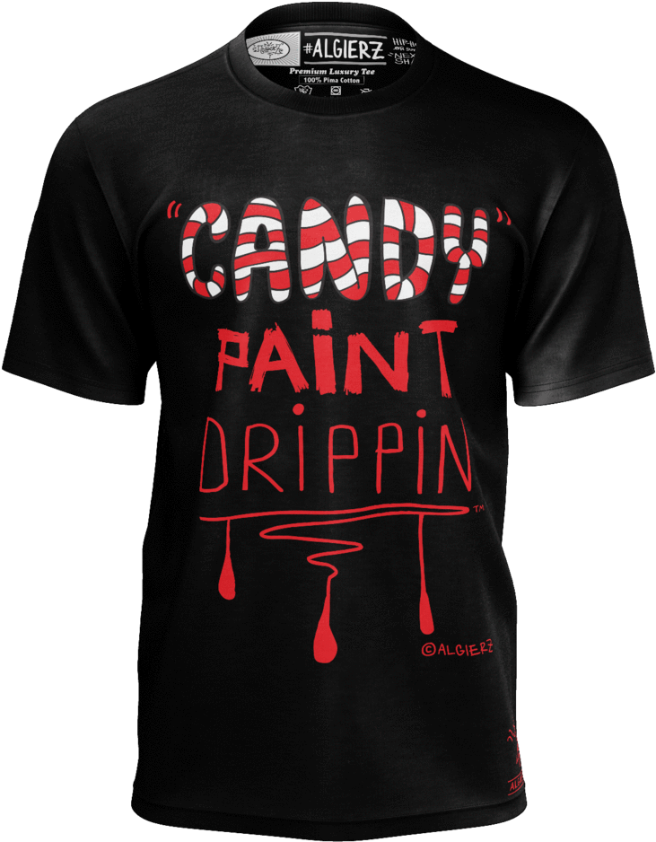 Candy Paint Dripping, T-shirt, Black With Red - T-shirt (1024x1024), Png Download