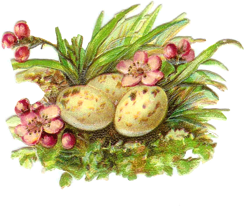 Vintage Easter Clipart - Victorian Easter Clip Art (1223x1090), Png Download