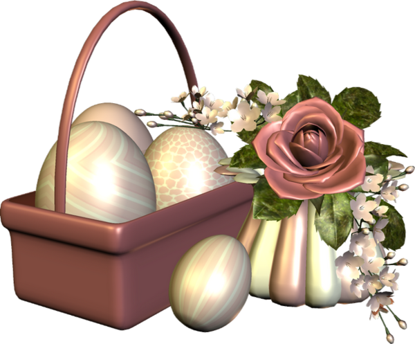 Panier D'oeufs De Pâques - Easter (600x497), Png Download