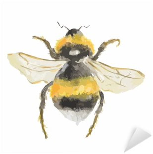 Isolated Watercolor Bee On White Background - Watercolor Painting (400x400), Png Download
