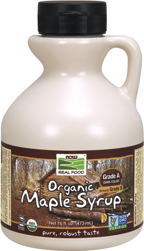 Maple Syrup, Organic Grade A Dark Color - Now Foods - Organic Maple Syrup Grade A Dark - 16 Oz. (520x880), Png Download
