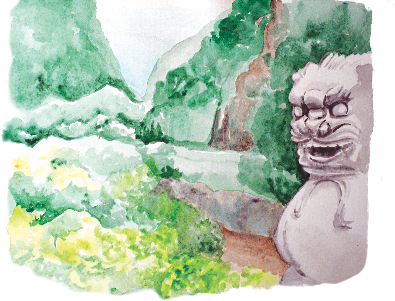 A Series Of Watercolors That Illustrate The Quiet Spaces - Watercolor Paint (1400x1041), Png Download