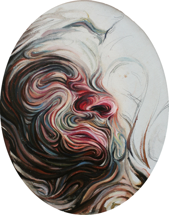 Swirling Lines Form Psychedelic Portraits - Portrait (593x752), Png Download