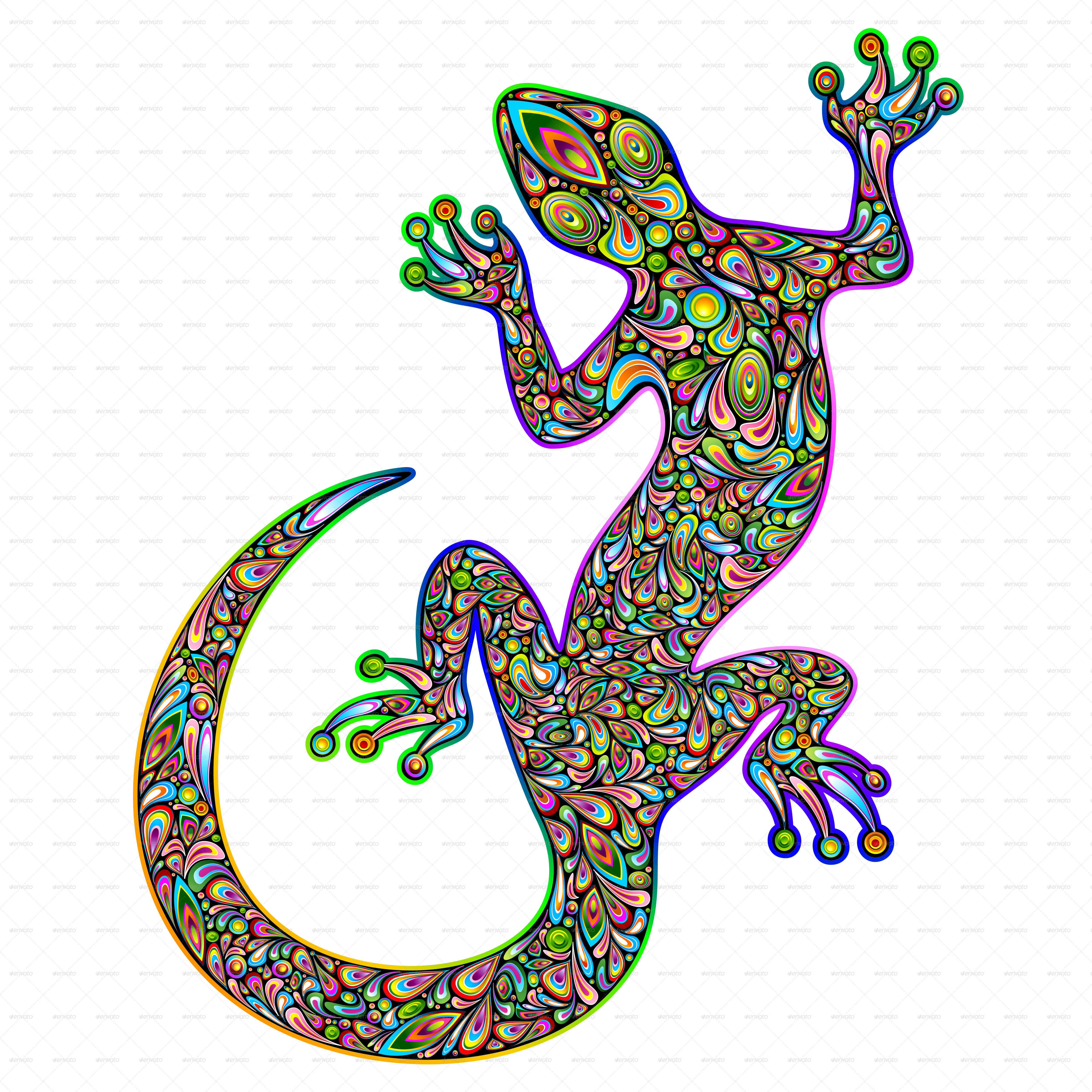 Gecko Psychedelic Art Design Png Gecko Psychedelic - Gecko Design (5000x5000), Png Download