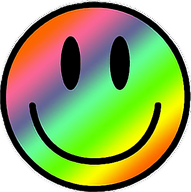 Smile Rainbow Psychedelic Trippy Smileyface - Rainbow Smiley Face Png (378x380), Png Download