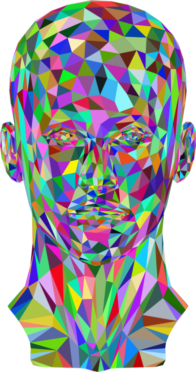 Low Poly Computer Icons Psychedelic Art Female 3d Computer - Psychedelic Art Png (396x750), Png Download