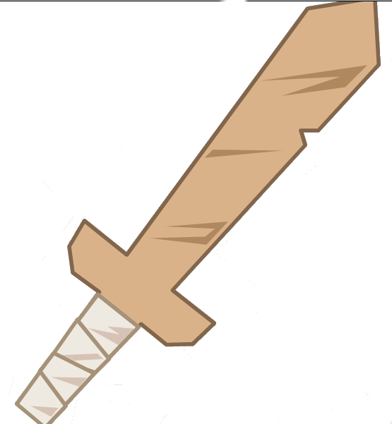 2 Handed Cardboard Sword - Wiki (555x601), Png Download