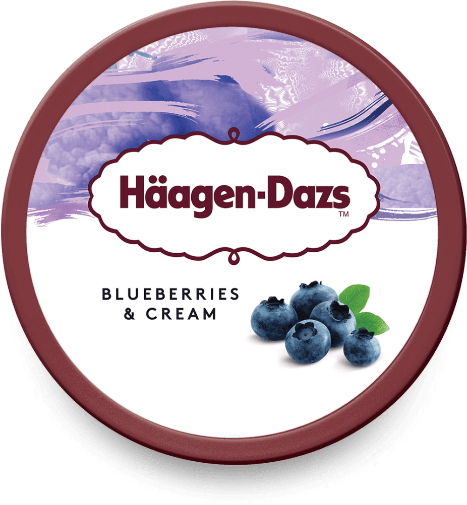 Blueberries And Cream - Haagen Dazs (1024x1024), Png Download