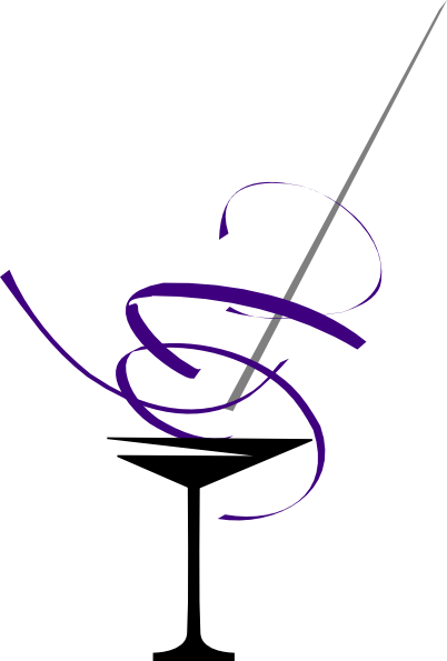 Purple Swirl Cocktail Clip Art At Clker - Glass Of Cocktail Clipart Png (402x595), Png Download