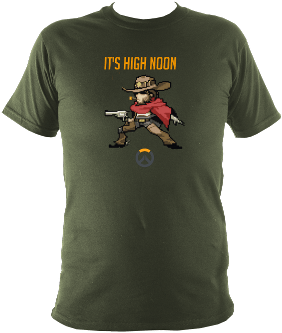 Mccree Overwatch 8 Bit - Signs - Women's T-shirts (595x680), Png Download