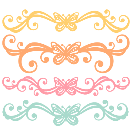 Butterfly Flourishes Svg Scrapbook Cut File Cute Clipart - Design For Scrapbook Butterfly (432x432), Png Download