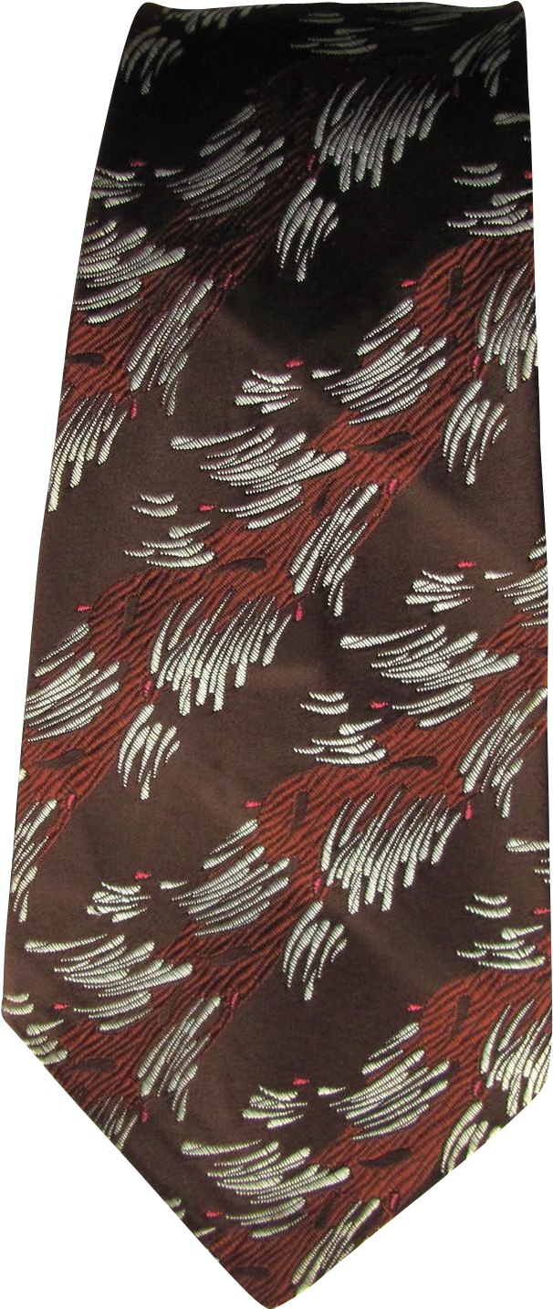 Vintage 1950's Jacquard Tie In Shades Of Brown With - Pencil Skirt (1433x1433), Png Download