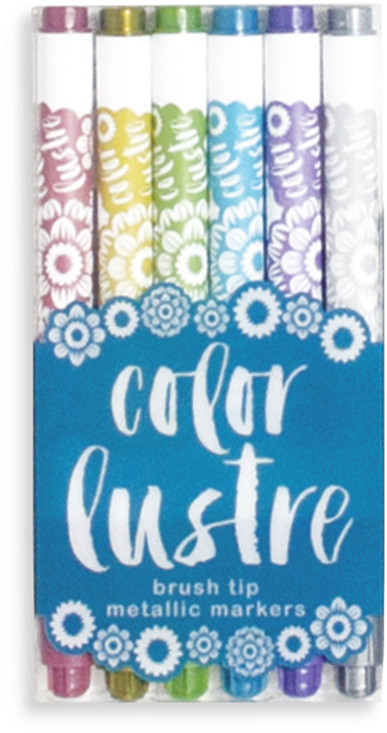 Set Of Color Lustre Brush Markers With Metallic Colors - Color Lustre Brush Tip (800x800), Png Download