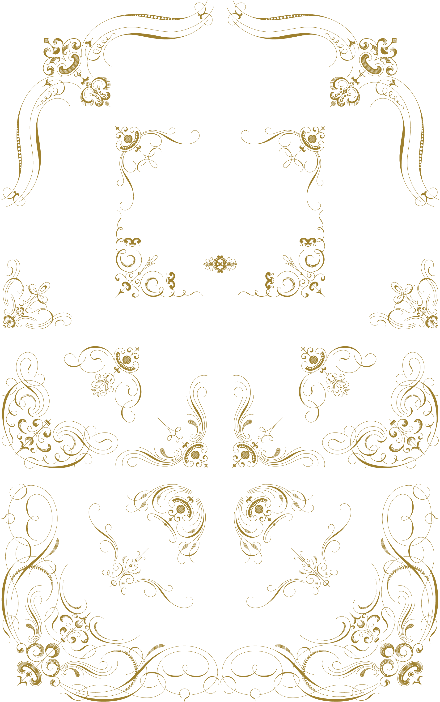 Luxurious Flourishes Vector Pack - Decorative Corners (1920x3026), Png Download