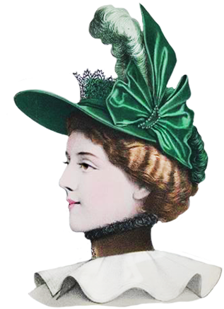 Green Hat With Bow And Tiara - Costume Hat (332x472), Png Download