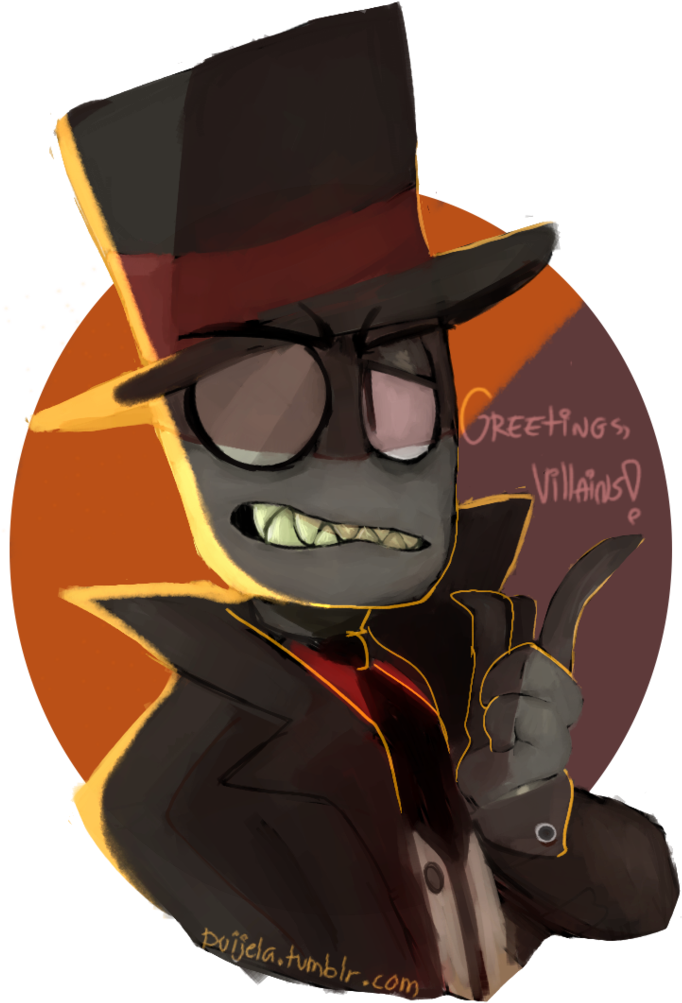 Black Hat On Deviantart Cartoon Png Tumblr Transparent - Villainous Black Hat Kiss (773x1034), Png Download