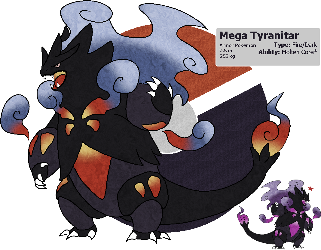 Mega Tyranitar X - Tyranitar (500x397), Png Download