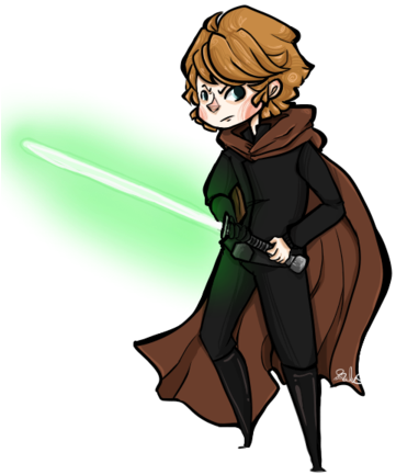 Chibi Jedi By Icerelic On Deviantart Vector Transparent - Chibi Jedi (400x447), Png Download