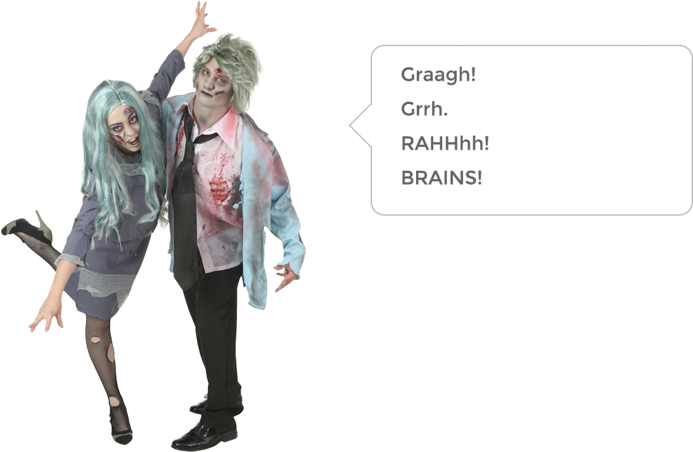 Zombie Quotes - Costume (1022x655), Png Download