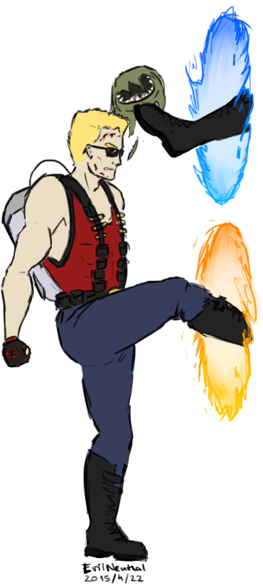 “hey Doomguy, Remember When I Said I'm Gonna Draw Duke - Duke Nukem 3d (450x850), Png Download