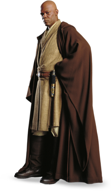 Champion Of The Jedi Order, Wielder Of The Violet Saber, - Mace Windu (373x639), Png Download