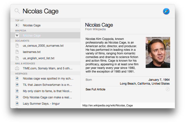 Spotlight In Os X Yosemite - Spotlight (660x452), Png Download